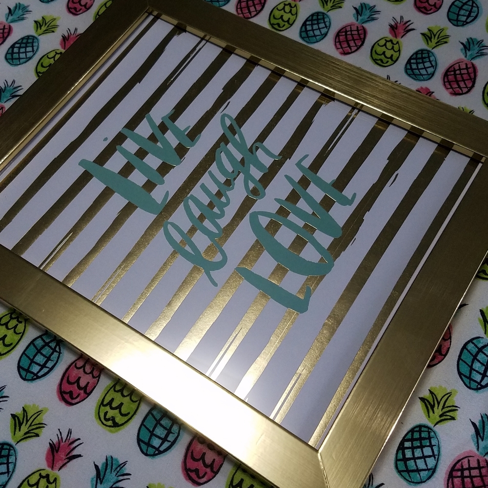 NWT gold framed Live Laugh Love wall art, 8"x10" - Picture 3 of 6